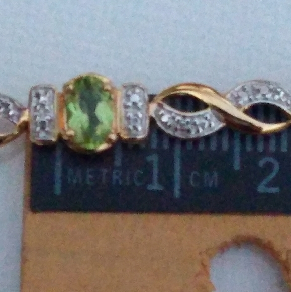 VTG Ross-Simons 14K/925 Natural Peridot + Diamond - Picture 6 of 8